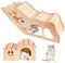 Hamster-Kletterleiter mit Hamster Haus,Hamster Spielzeug, Hamsterhaus, Hamster Spielzeug, Hamsterleiter, Holz-Kletterspielzeug und Brückenkäfig-Dekoration für Kleine Haustiere Rennmäuse Zwergmäuse