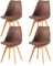 H.J WeDoo 4 Stück Esszimmerstuhl im Nordischen Stil mit Beinen aus Buchenholz,KüChenstuhl im Modernen Stil,Gepolstertes Sitzkissen aus PU-Material,Sschokoladenbraun
