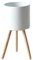 evym Maceta de 20,0 cm de diámetro con patas de madera estilo escandinavo para interior/exterior | Maceta de hierro para plantas | Macetero con patas integradas | Macetero en colores modernos (blanco)
