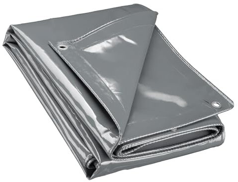 Wiltec Bâche de Camion 2 x 3m Grise 650 g/m² Polyester Revêtement PVC Œillets INOX 100cm Haute Protection Vol UV Intempéries Moisi Étanche Solide Haute Résistante Couverture Sécurité routière