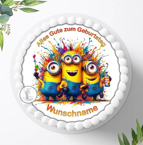 Tortenbild, Zuckerbild, Personalisiert mit Wunschnamen, Essbares Foto für Torten, Tortenbild zum Geburtstag, Tortenaufleger Ø 20cm - 1715z