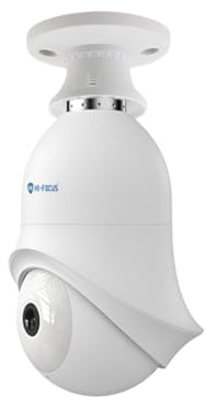 HIFOCUS 3MP Outdoor PT WiFi Bulb Camera|Easy instalaltion in Holder|Smart Dual Light|Two Way Audio|Wireless Connection| Pan & Tilt Security Camera|IP65