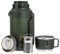 Badger Outdoor Big Boy Thermoskanne 1,3L | Edelstahl Isolierflasche mit Tee-Sieb | Vakuum-Isoliert mit One Touch System | 24h Wärmespeicherung | Tragegurt | Olive Grün