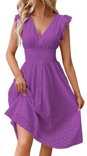 Robe Femme Chic Et Elegant Robe Sexy Chic Combinaison Femme Chic pour Soirée Tenues Élégante Longue Fluide Robe De Plage Robe Boheme Chic Fleurie Grande Taille Et Ventes Flash Purple L