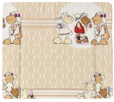 Baby Delux Wickelauflage Wickelunterlage 60x75 cm 75x70 cm weiche Wickeltischauflage Baumwolle wasserdicht waschbar (Jolly beige, 75x70)