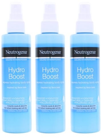 3x Neutrogena Express Feuchtigkeitsspray für Körper mit Hyaluronsäure je 200 ml