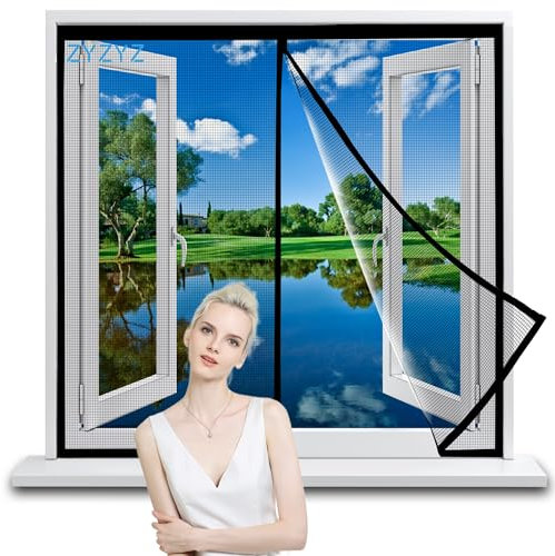 Finestra Con Schermo Magnetico Tenda 90x165cm Nero Zanzariera Elettromagnetica Non Necessita Perforazione Installazione Doors Finestre Usate, Supporta Personalizzazione