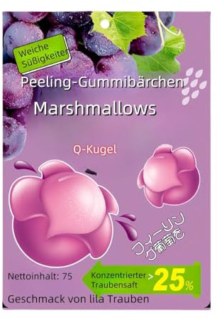 WSYLS Fruchtschalenbonbons - Natürliche Fruchtgummis Mit Echtem Fruchtsaft, Vegane Bonbons Für Partys/Büros (Grüne Trauben)