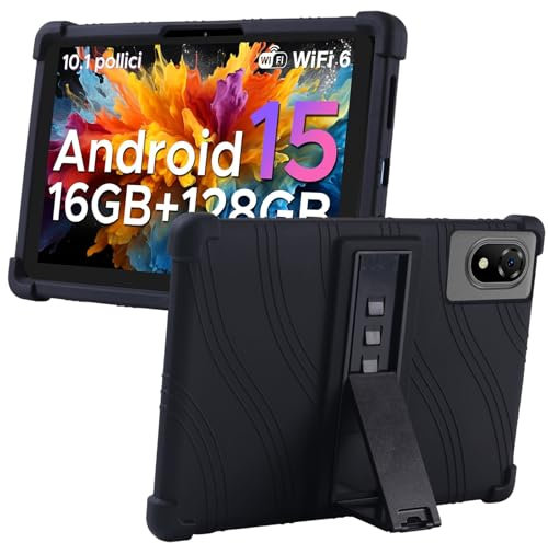 MEMELOKA Funda para DOOGEE U10/U9 10 Pulgadas, Carcasa Protectora Antigolpes de Silicona Suave con Soporte[Antiarañazos][Antideslizante], Negro