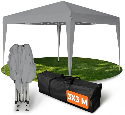 Kronenburg Faltpavillon wasserdicht Dachmaß 3 x 3 m UV Schutz 50+ Pavillon in Grau