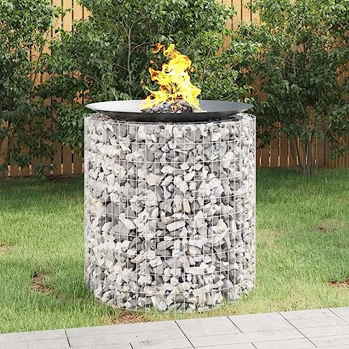 Home & Garden,Furniture-Gabion Fire Pit 脴 100 cm Galvanised Iron