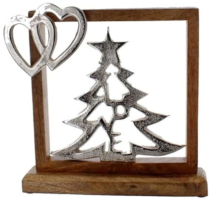 mica Living Bild Baum auf Platte - ca. 23 x 5 x 23 cm Weihnachtsdeko, Winter Dekoration