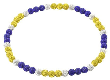 SOFPLATE 1 Box 18 Zoll EIS Halskette Baseball Gelb Baseball Halskette Blau Weiß Funkelnd Inspiriert von Discoball Bling Ice Tropf Strass Ton Perlenkette Für Team Liebhaber Schmuck Geschenkartikel