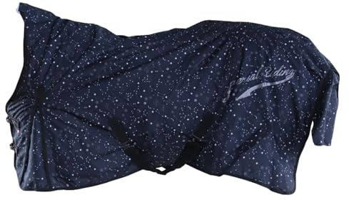 Imperial Riding - Outdoordecke 600D IRHSuper-Dry Stardust – als Regendecke, Übergangsdecke & Winterdecke – wasserdichte Weidedecke mit Füllung – Pferdedecke in Schwarz – 145cm (200g)