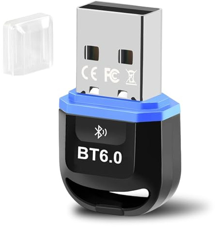 Glitfix Adaptador 6.0 Bluetooth para PC, Bluetooth USB Stick Dongle, Baja Latencia, Compatible con Windows 11/10/8.1/7, Compatible con Bluetooth 5.4, 5.3, etc, para Auriculares, Ratones, Controladores