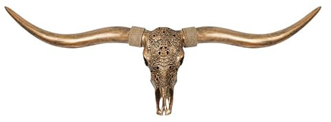 SOFACHEN 162 cm Longhorn Schädel Wanddekoration, Handgefertigter Tierkopf aus Resin, Retro Stier Schädel zum Aufhängen, Rustikale Bauernhaus Wandkunst für Zuhause, Büro(Color B)