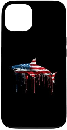 Hülle für iPhone 13 Megalodon Riesenhai Amerikanische Flagge USA Drip Graffiti Liebhaber