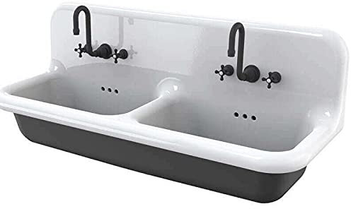 BLEU PROVENCE Lavabo de cerámica esmaltada 120 cm True Colors – Negro