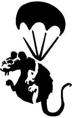 Banksy Paracute Ratte Schablone / A4 Blatt Größe (Design 16x25cm) / Wohndeko Kunst Malen Schablone