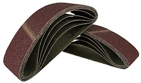 75 Stück Gewebe-Schleifbänder gemischt 75 x 457 mm, für Bandschleifer - 5 Körnungen jeweils 15 x K40/60/80/120/180 / Schleifpapier/Schleif-Mix/Schleifbänder