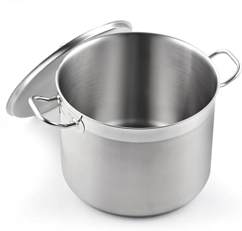 Cooks Standard Professioneller Suppentopf aus Edelstahl mit Deckel, 8 l | Induktions-Kochgeschirr für Nudeln, Suppen, Konserven, ofenfest, spülmaschinenfest