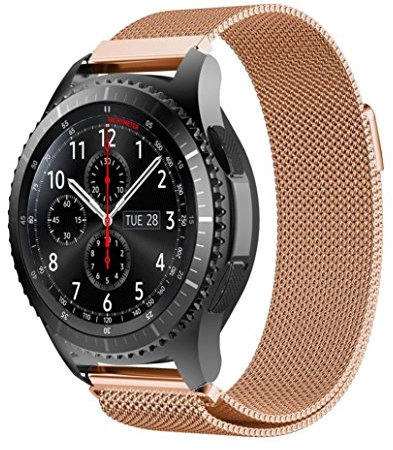 Ersatzarmband 22mm Edelstahl für Fossil Q Founder 2.0/Marshal/Wander/Crewmaster Uhrenarmband mit Magnetverschluss in Farbe Bronze