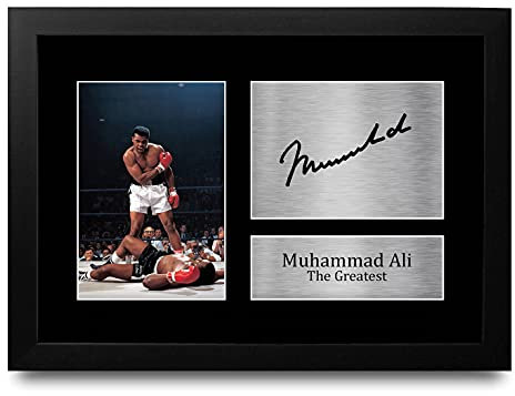 HWC Trading Muhammad Ali A4 Gerahmte Signiert Gedruckt Autogramme Bild Druck-Fotoanzeige Geschenk Für Boxfans