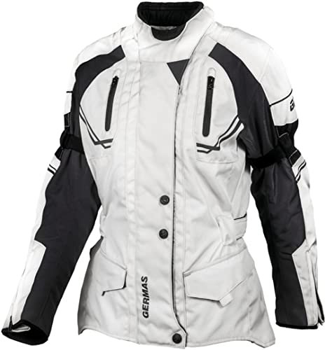 gms Taylor Damen Motorrad Textiljacke, schwarz/beige, 8XL