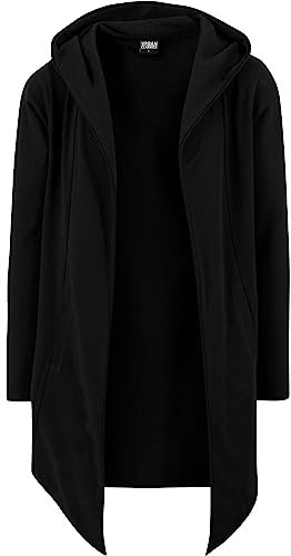 Urban Classics Herren Long Hooded Open Edge Cardigan Strickjacke, black, XS