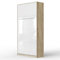 SMARTBett Schrankbett Standard Eiche Sonoma/Weiss Hochglanzfront 90 Vertikal