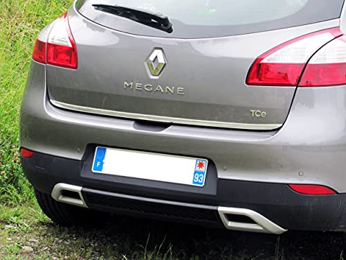 Luxyline Baguette de Coffre chromée pour Renault Mégane III 08-12 Renault Mégane III Phase 2 12-13 Mégane III