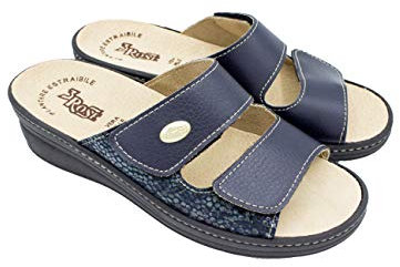 3 Rose Ciabatte Flavia Regolabile con Plantare Pelle Estraibile Art.180 (blu, numeric_37)