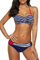 Dokotoo Bandeau Bikini Damen Push Up Zweiteilige Badeanzug Bademode Bikini Set, 01-Blau, L