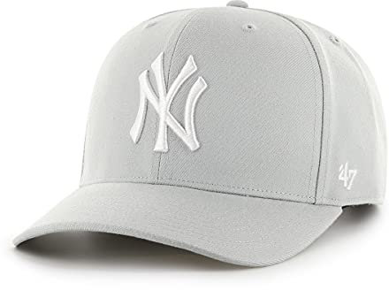 '47 MLB New York Yankees Cold Zone MVP DP Unisex-Baseballkappe, Verstellbar, Hochwertiges Design, White Logo, Light Grey
