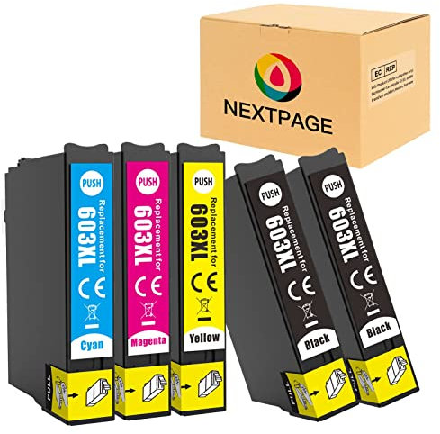 Nextpage 603XL Patronen Ersatz für Epson 603 XL Multipack Druckerpatronen für Epson Expression Home XP-2100 XP-2105 XP-3100 XP-3105 XP-4100 XP-4105 Workforce WF-2810 WF-2830 WF-2835 WF-2850 (5 Pack)
