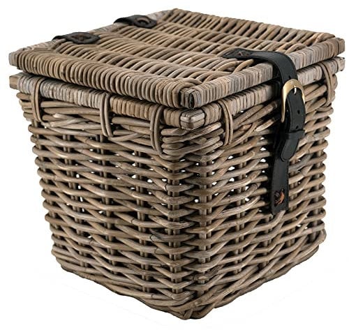 Vintage-Line Rattankorb Truhe Stockholm Rattan mit Zwei Lederschließen (Größe L)