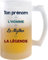 Chope de Bière Prénom Graduation homme mythe légende | Verre à bière pinte personnalisable Cadeau humour alcool original | Imprimé en France