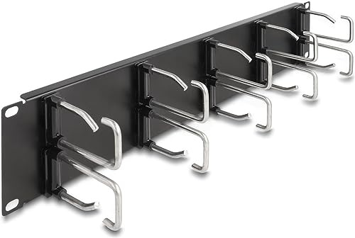 DeLOCK 19? Kabelmanagement Rangierpanel mit 10 Metallbügel 2 HE schwarz