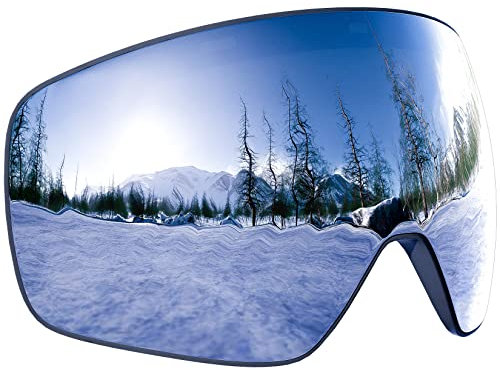 Dizokizo Replacement Ski Goggles Lens Magnetic Spherical Snow Goggles Lens for Snowboarding Skiing Silver…