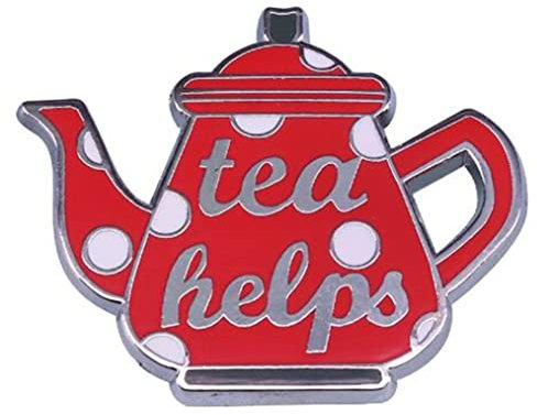 Red Teapot Enamel Pin Kawaii Teapot Brooch Enamel Pin Badge Tea Helps Cartoon Lapel Pin Funny Tea Lovers Gift