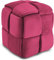 Vesgantti Pouf Ottoman en Velours Repose-Pieds Salon Tressé Tabouret Carrée de Maquillage Décorative Moderne 43 x 43 x 46 cm Charge Max 140 kg - Rose