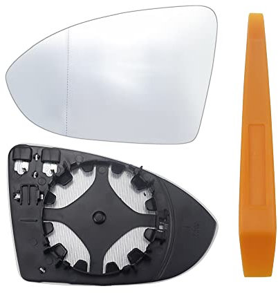 DXiongW Compatible con Golf 7 Cristal Espejo Izquierdo Cristal Espejo Retrovisor Izquierdo Lado del Conductor Calefactable Asférico con Placa de Soporte - Izquierdo