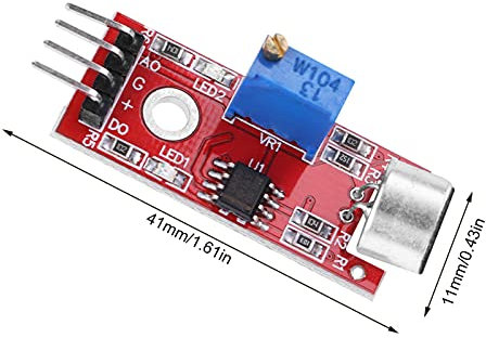 Sensore Microfono, Modulo Microfono DC3.3V 5V, Uscita Modulo Amplificatore Microfono Ad Alta sensibilità Guadagno 20dB Basso Rumore, Strumenti