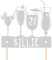 Personalised Cocktail Glitter Cake Topper Light Silver Any Custom Name & Age Gin Vodka Glitter Cake Decoration and Sprinkles - Happy Birthday Decorations - Personalised Toppers for Cakes by Cakeshop