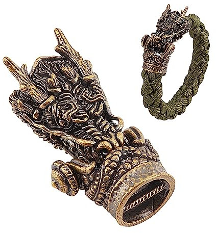 nbeads Drachenkopf Messing Perle, Fallschirm Cord Tool Lanyard Perle Edc Charms String Perlen Anhänger Charms Zubehör Für Edc String Armband Handwerk, Antike Bronze