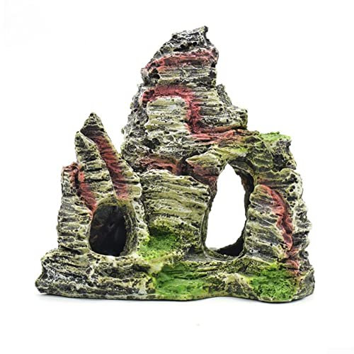 Aquarium Felsen Dekoration, Bergblick Aquarium Baum Aquarium Dekoration, Stein Versteckte Höhle Dekoration Geeignet für Aquarium Dekoration, C