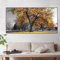 MHLCMG Leinwand Malerei Gelber Baum Landschafts Bilder Wandkunst Moderne Poster Kunstdruck Bild Wand Wohnzimmer Schlafzimmer Dekor Kein Rahmen (65X130CM)