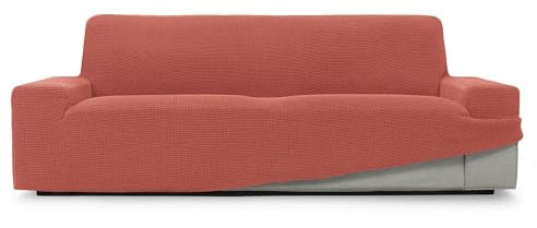 SOFASKINS® super elastischer überzug, Sofabezug 4 sitzer, atmungsaktiv, bequem und langlebig, Sofa überzug, Einfach anzubringen, Maße (230-270Cm), Farbe Koralle