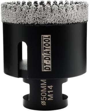 DT-DIATOOL Diamond Core Drill Bit 50mm - Diamond Hole Saw for Porcelain Tile Ceramic Tile Marble Granite M14 Thread