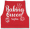Schürze - Backschürze Damen Frauen - Baking Queen I Backkönigin mit Name I Geschenk Hobby Bäckerin I Backen Geschenkideen - 85x69 - Rot - backkönigin-schürze bäckerschürze back